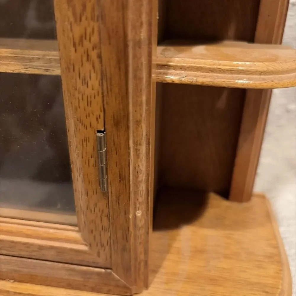 Wooden Curio Display Cabinet Vintage 16.5